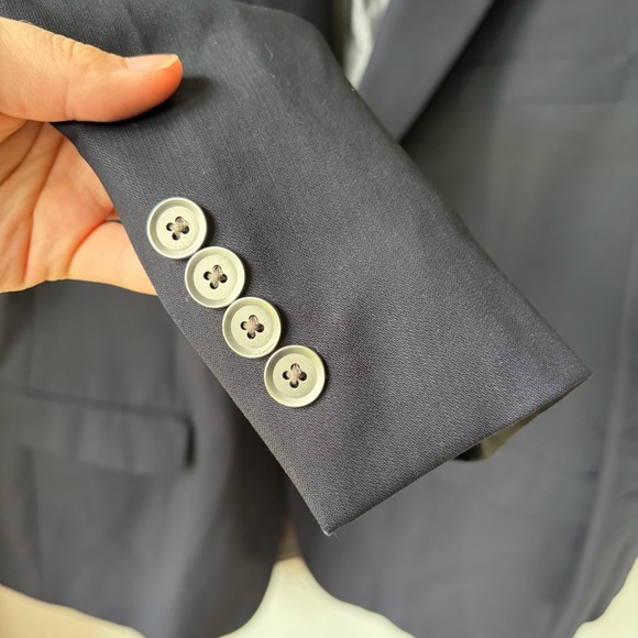 Calvin Klein Men’s Blazer 46R 100%‎ Wool Navy Blue Dress Coat - Picture 5 of 11